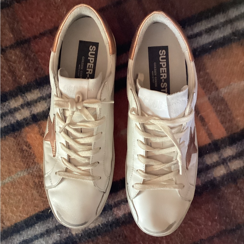 Golden Goose Superstar White Peach Pink Distressed 42 GGDB/Private Edt - Picture 7 of 16